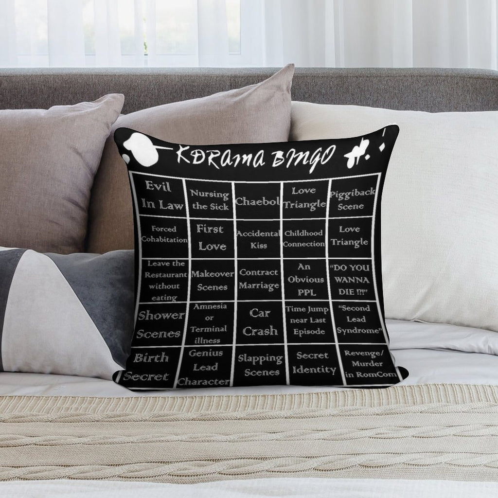 Korean Drama Bingo Soft Home Decor Throw Pillow