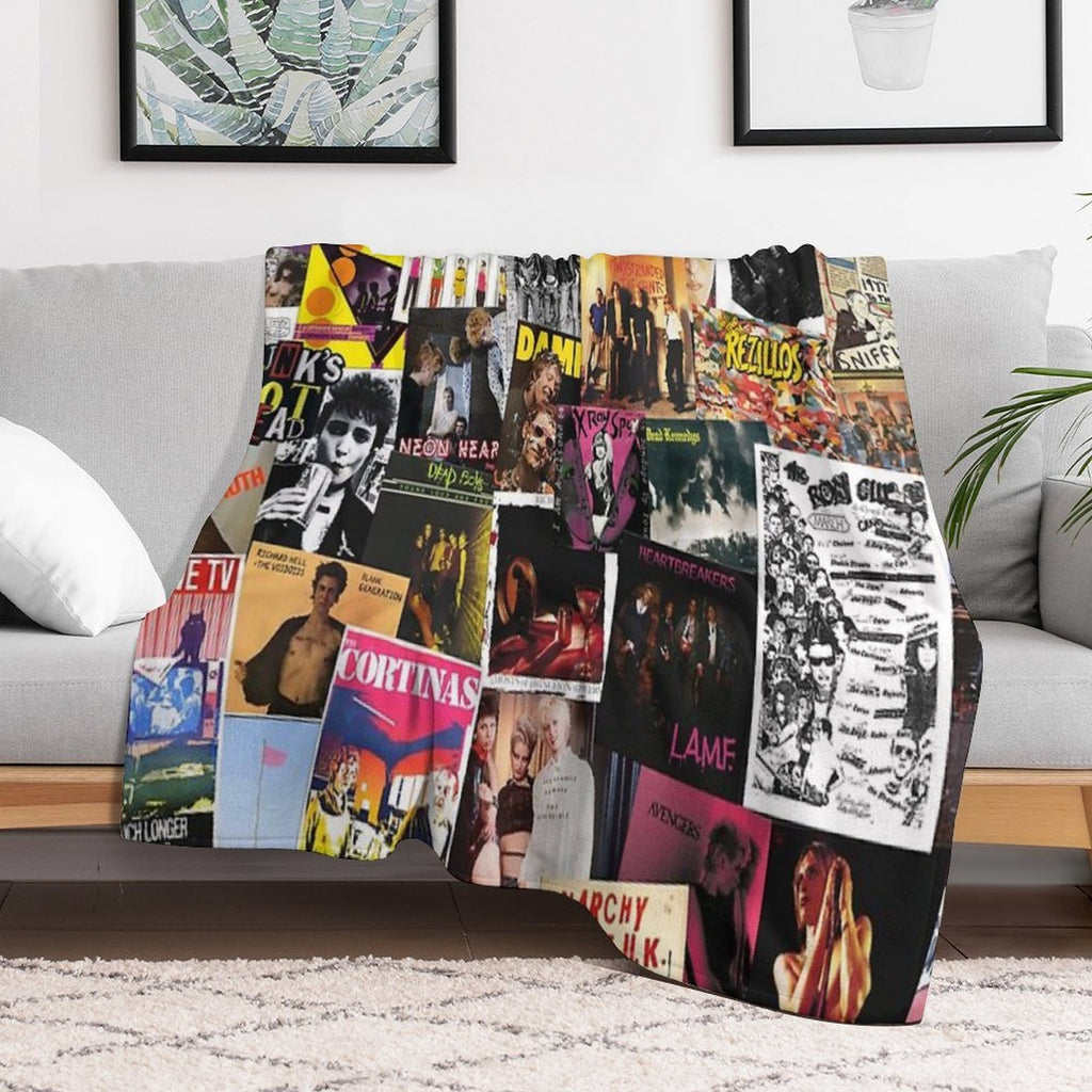 70s Punk Rock Music Anti-pilling Throw Blanket