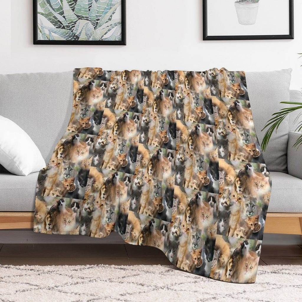 Cat Photo Collage All-season Throw Blanket