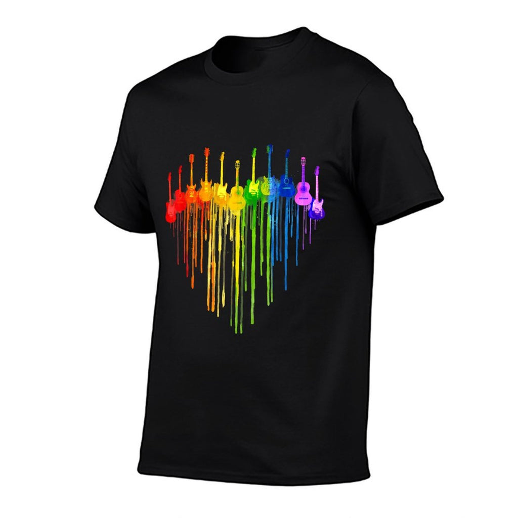 Rainbow Guitar Heart Guitar Music Lover Gay Pride LGBT Gifts  Eco-friendly Material T-Shirt