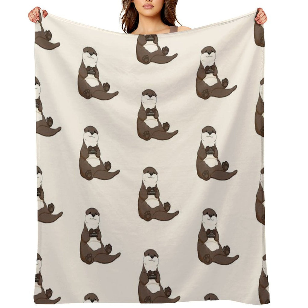 Cute You're My Favorite Rock Otter Plush Throw Blanket