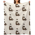Cute You're My Favorite Rock Otter Plush Throw Blanket