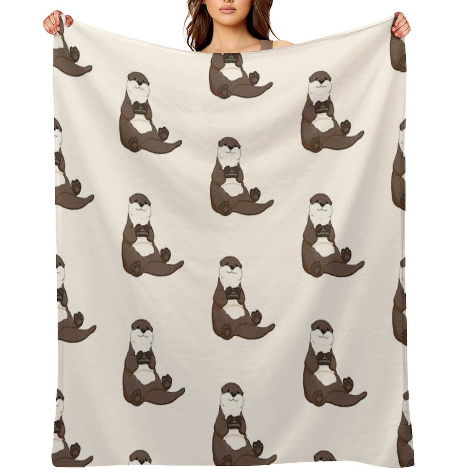 Cute You're My Favorite Rock Otter Plush Throw Blanket