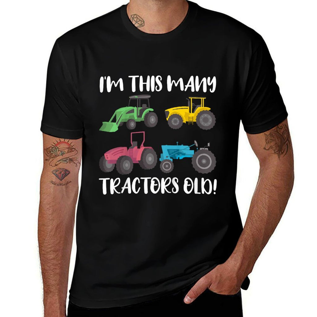 Kids 4 Years Old Boy Tractors Old 4th Birthday Boys  Lightweight T-Shirt