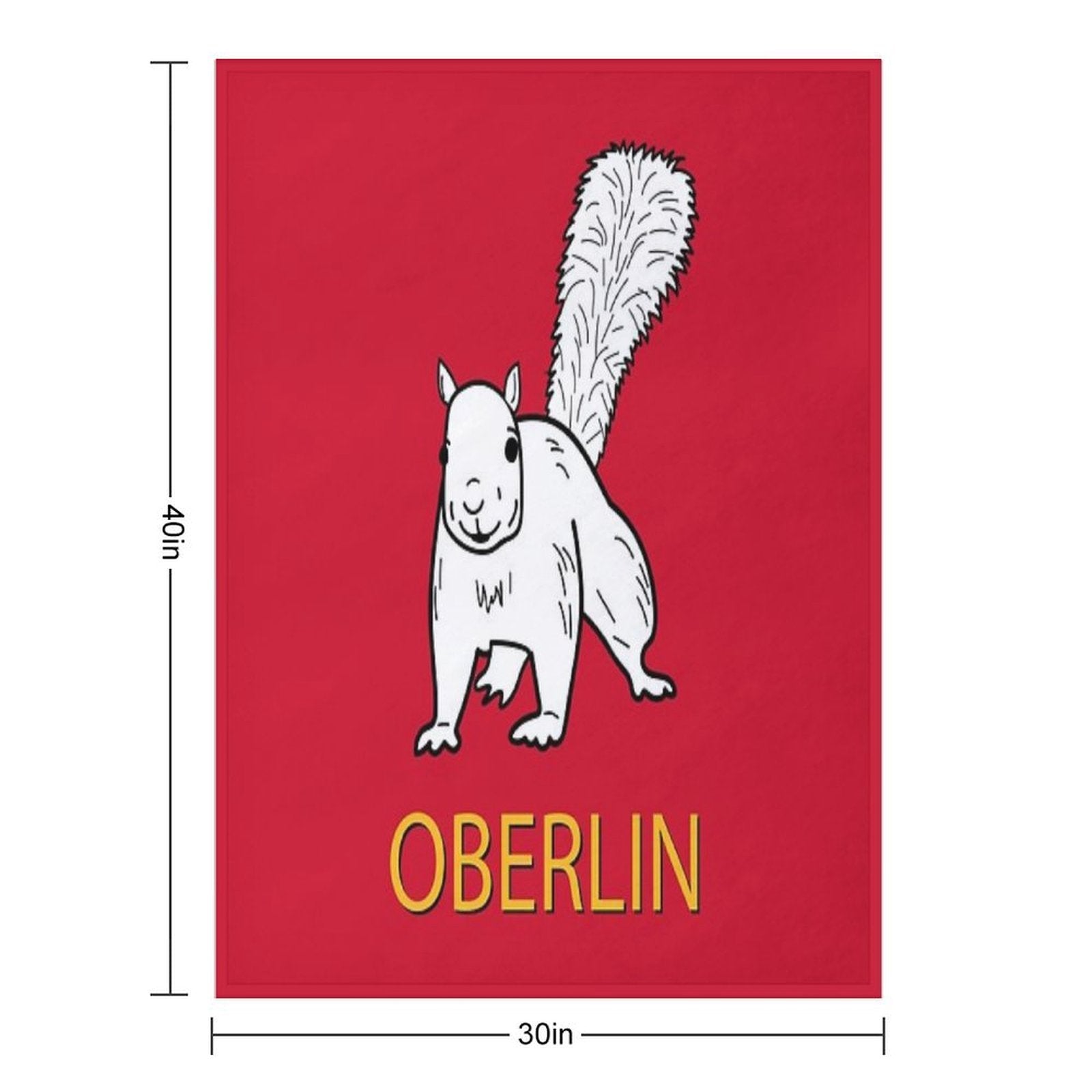 Cute Oberlin White Squirrel Sustainable Throw Blanket