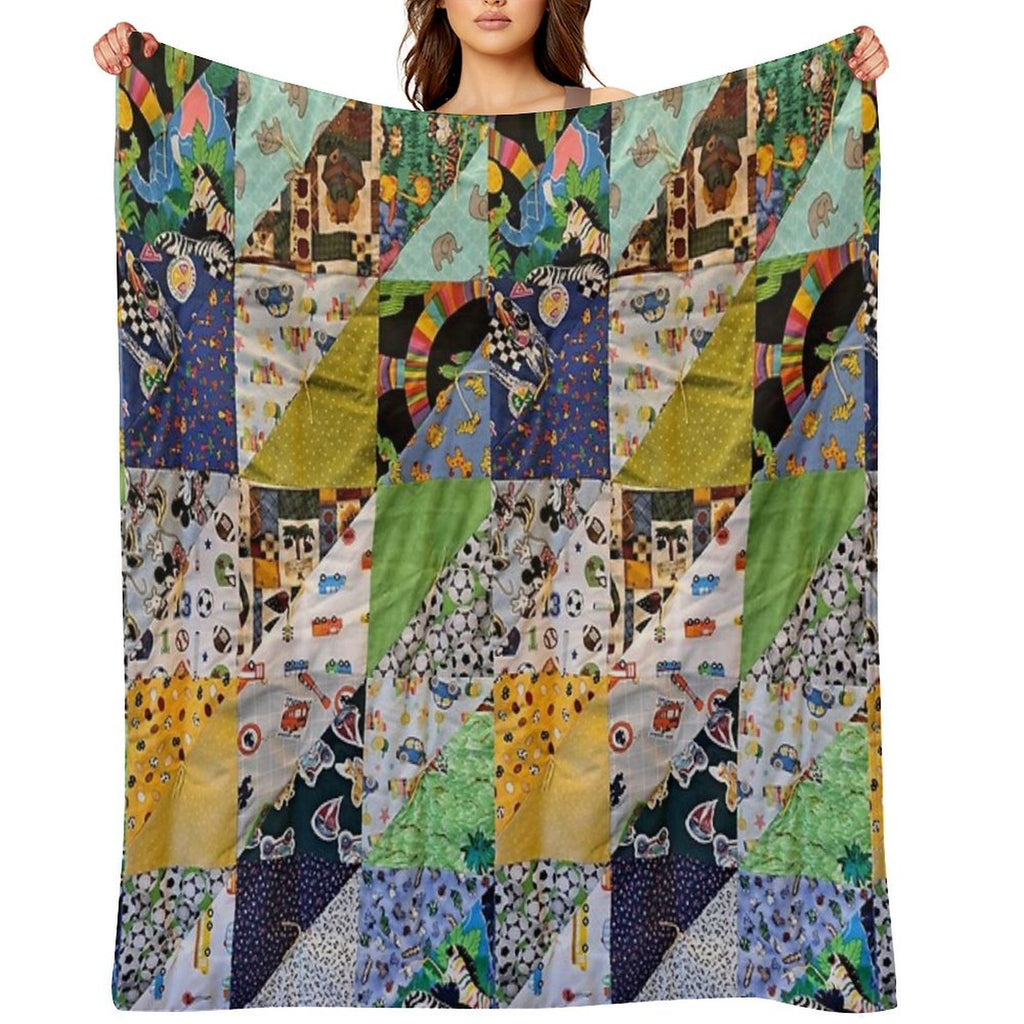 Kids Colorful Animal Funky And Fun Travel-friendly Throw Blanket