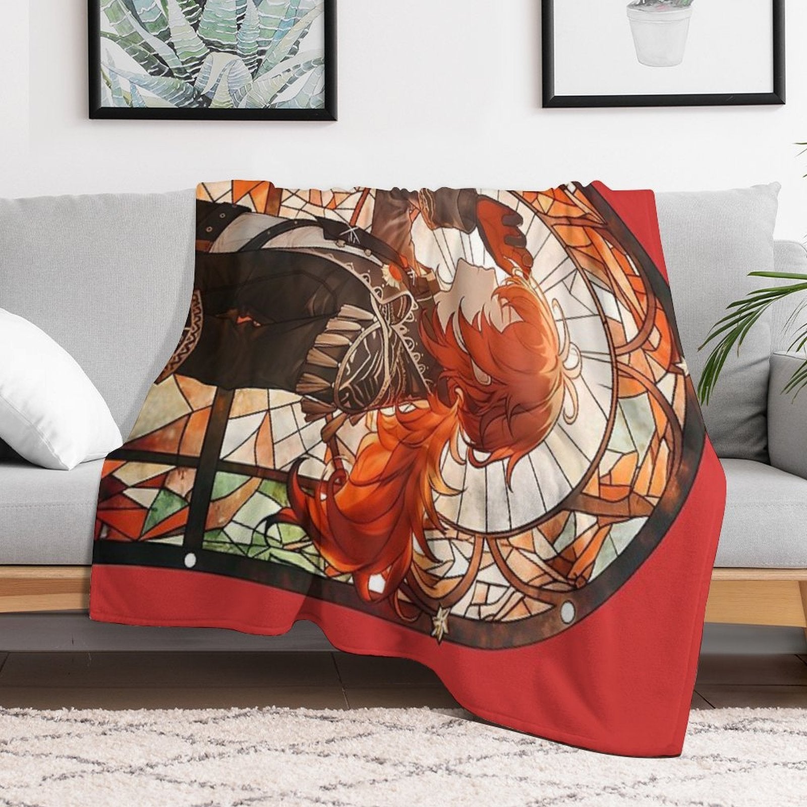 Stained Glass Diluc Comfort Throw Blanket