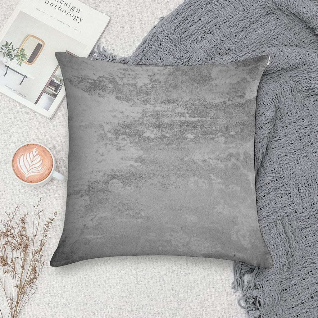 Concrete Texture Solid Grey Gray Colour Soft Washable Throw Pillow