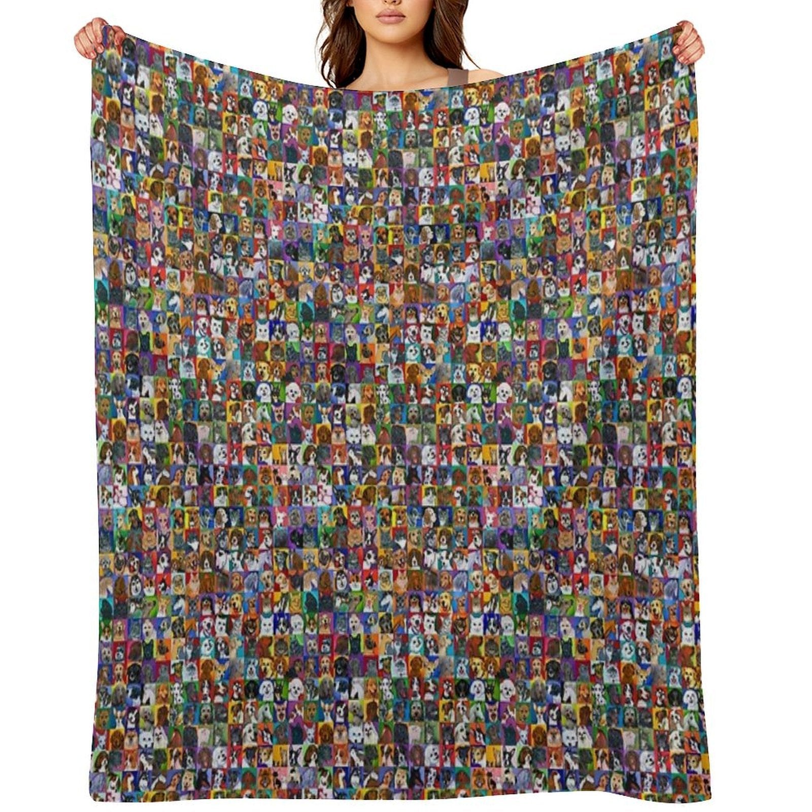 Maggie's Angels Pet Portraits, Dogs, Cats, Horses, Chickens & Donkeys Plush Throw Blanket