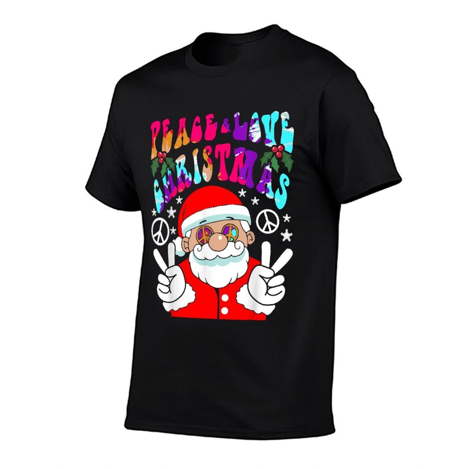 Hippie Santa Claus Peace And Love Tie Dye Groovys  Summer-ready Fabric T-Shirt