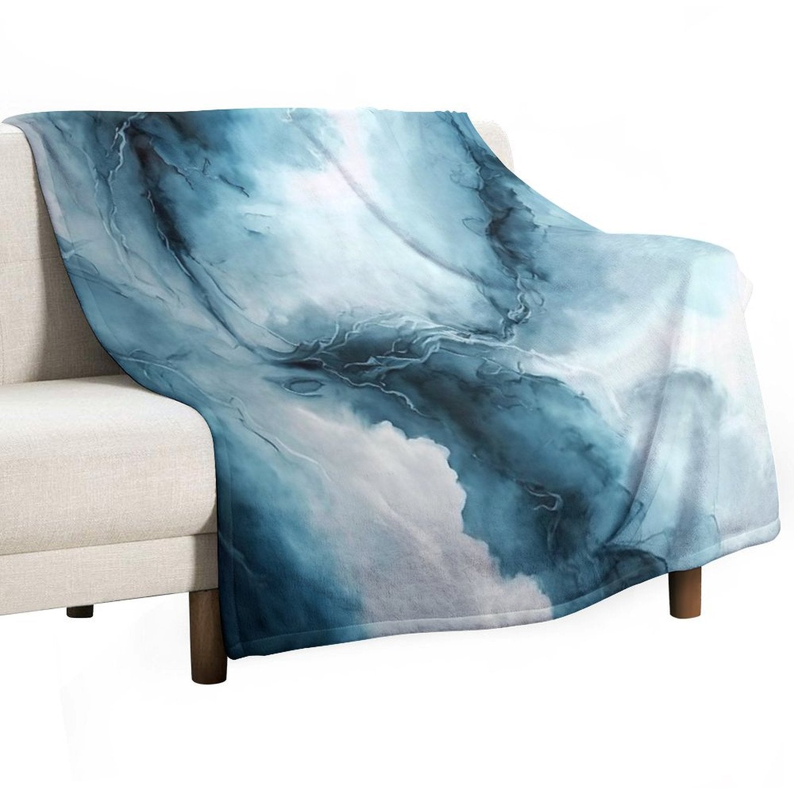 Cloudy Storm - Abstract Alcohol Ink Art Compact Throw Blanket