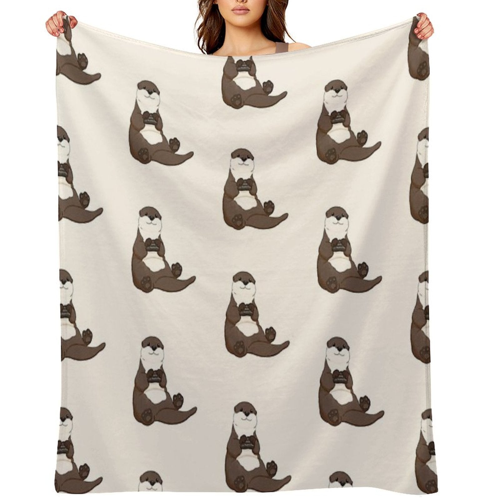 Cute You're My Favorite Rock Otter Plush Throw Blanket