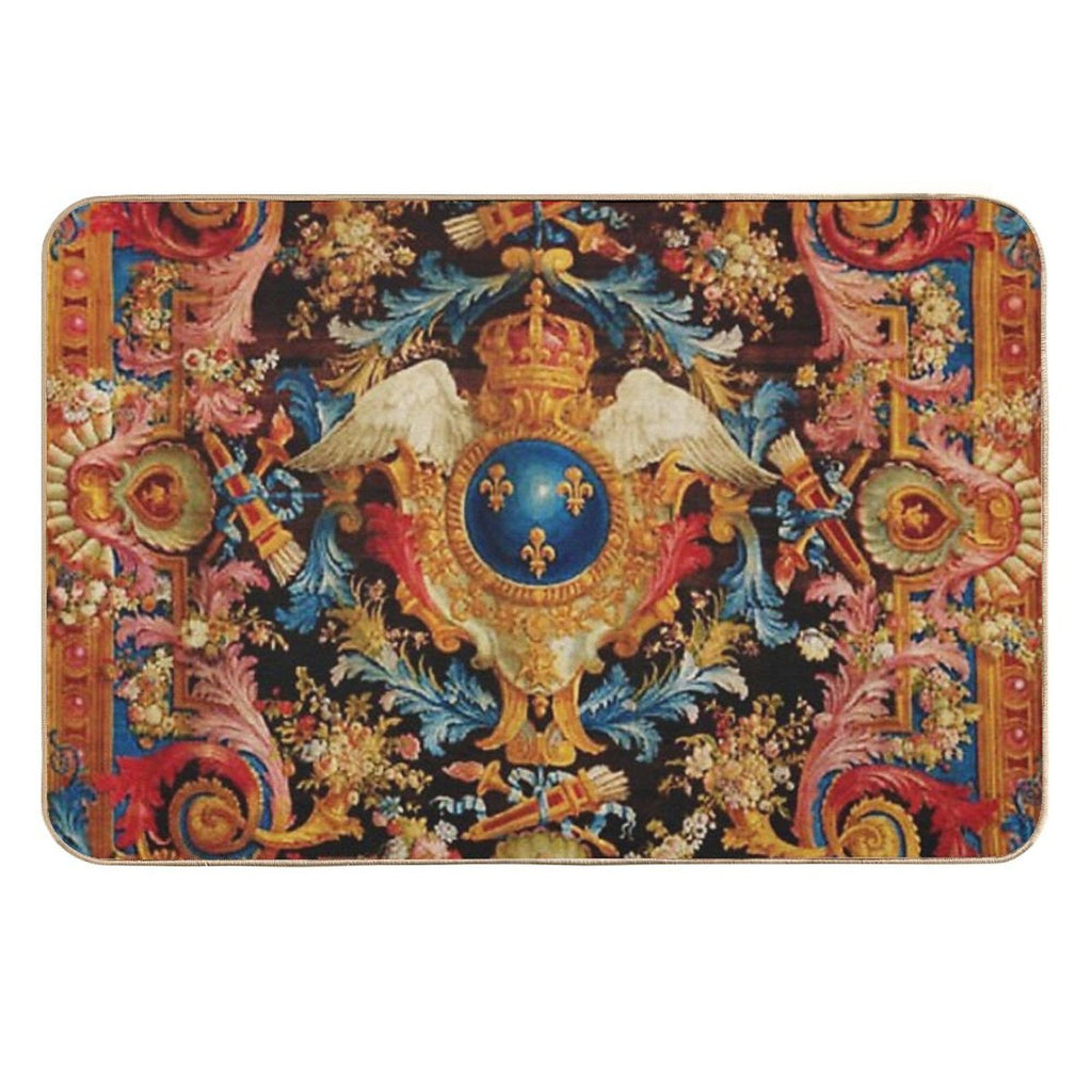 Louis XV Savonnerie French Carpet Print  Easy Maintenance Bath Mat