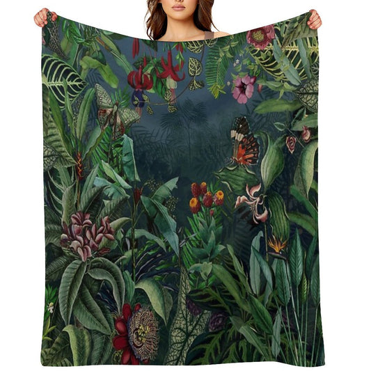 Midnight Rainforest I Anti-pilling Throw Blanket