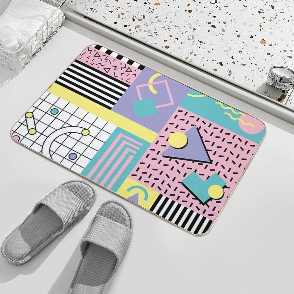 Memphis Pattern 25 - Retro 90s  80s  Stain-Proof Bath Mat