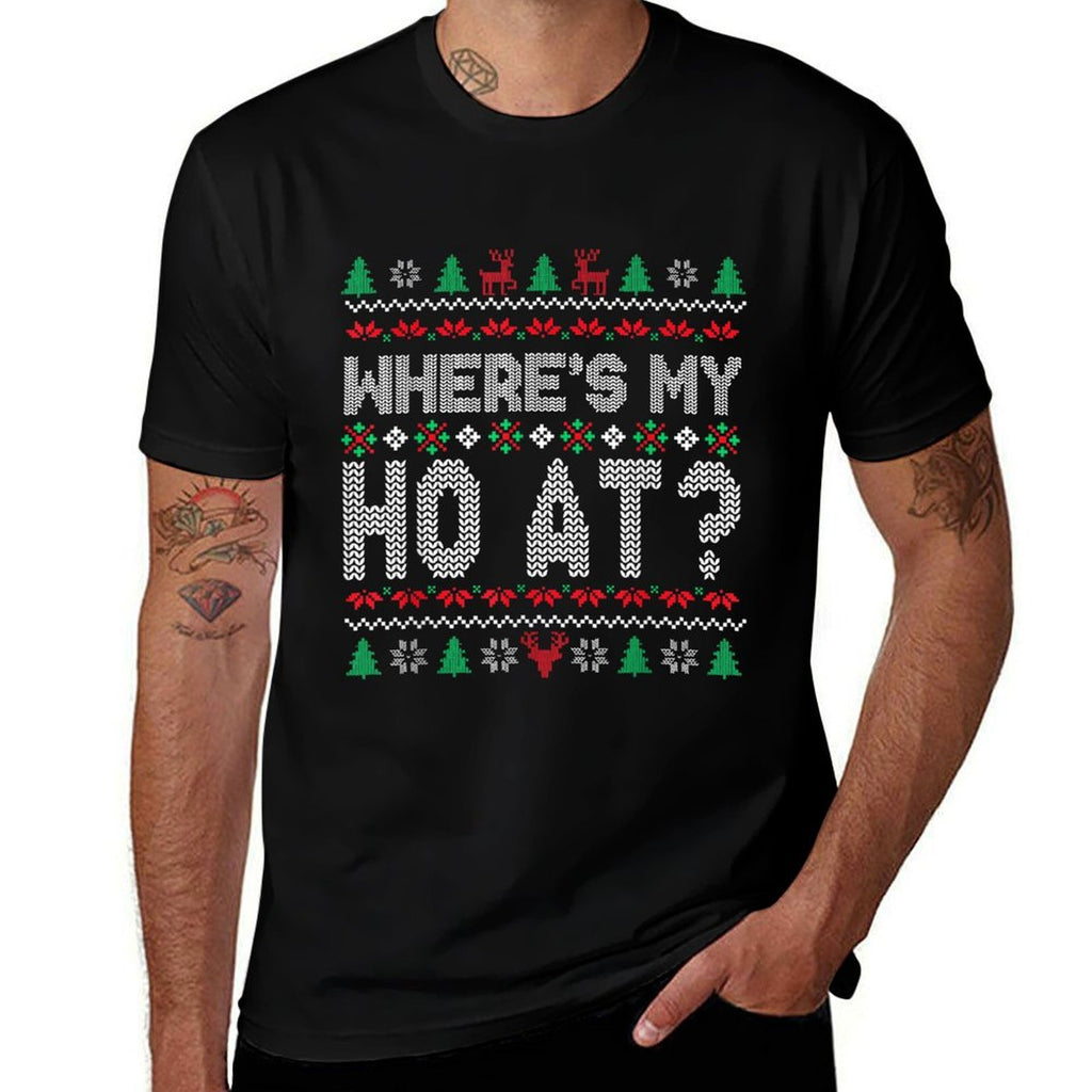 Wheres My Ho at Christmas Sweaters for Couples Women Adult  Classic T-Shirt