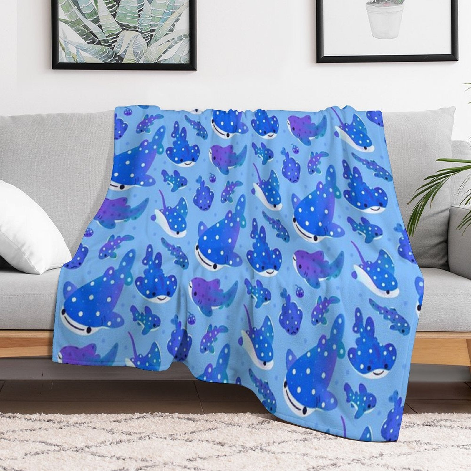 Polka Dot Shark Comfort Throw Blanket