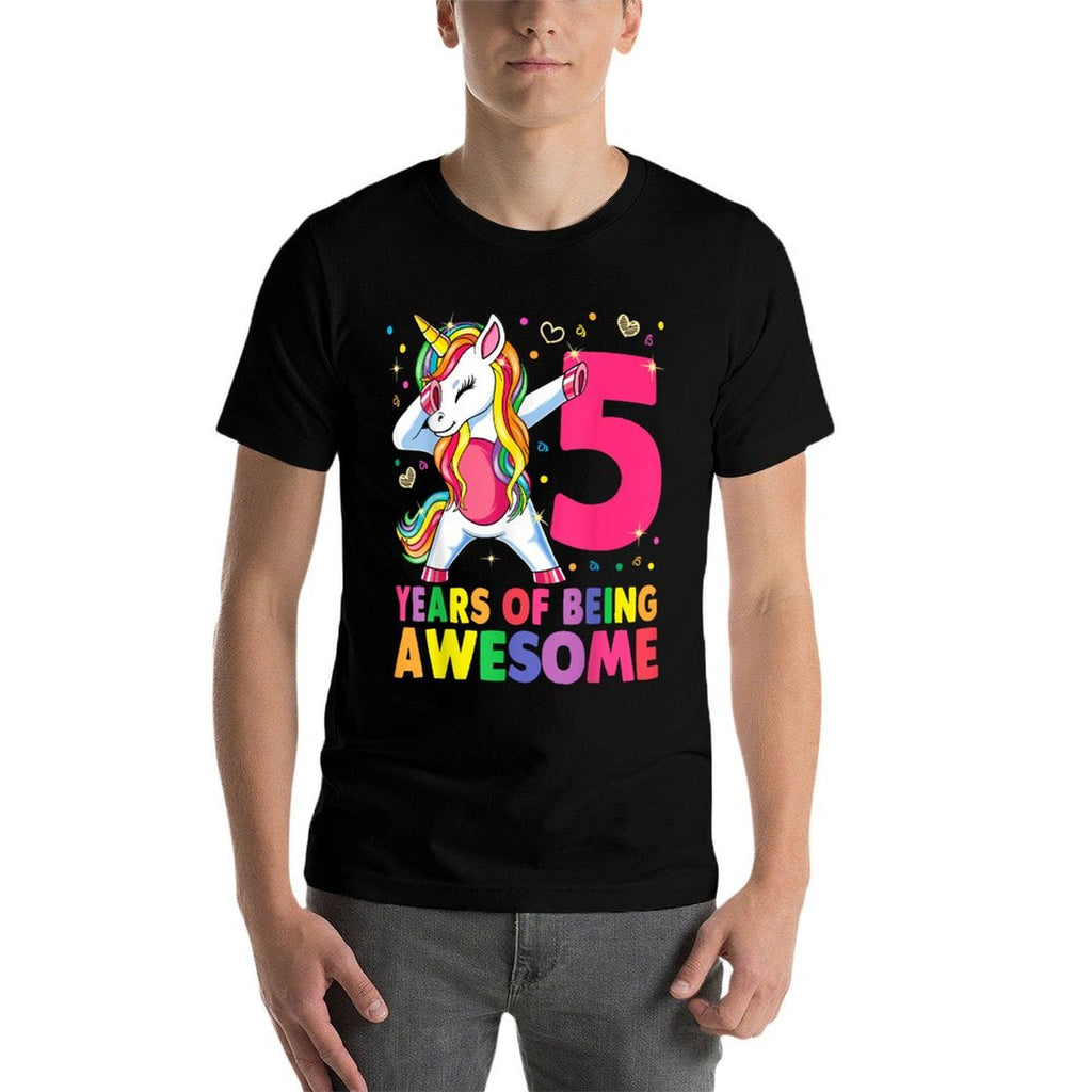 5 Years Old Unicorn Dabbing 5th Birthday Girl Unicorn Party  Classic T-Shirt