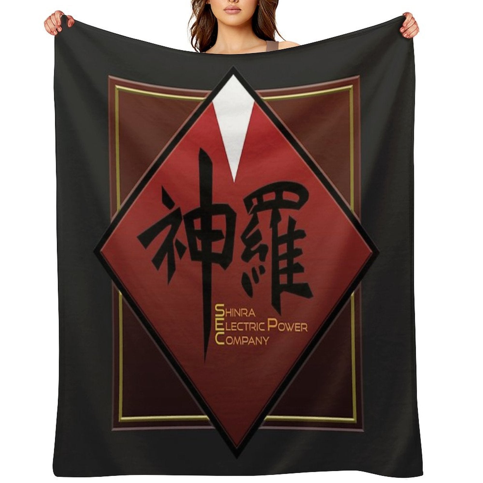 Shinra Electric Power Company Final Fantasy 7 神羅 Easy Care Throw Blanket