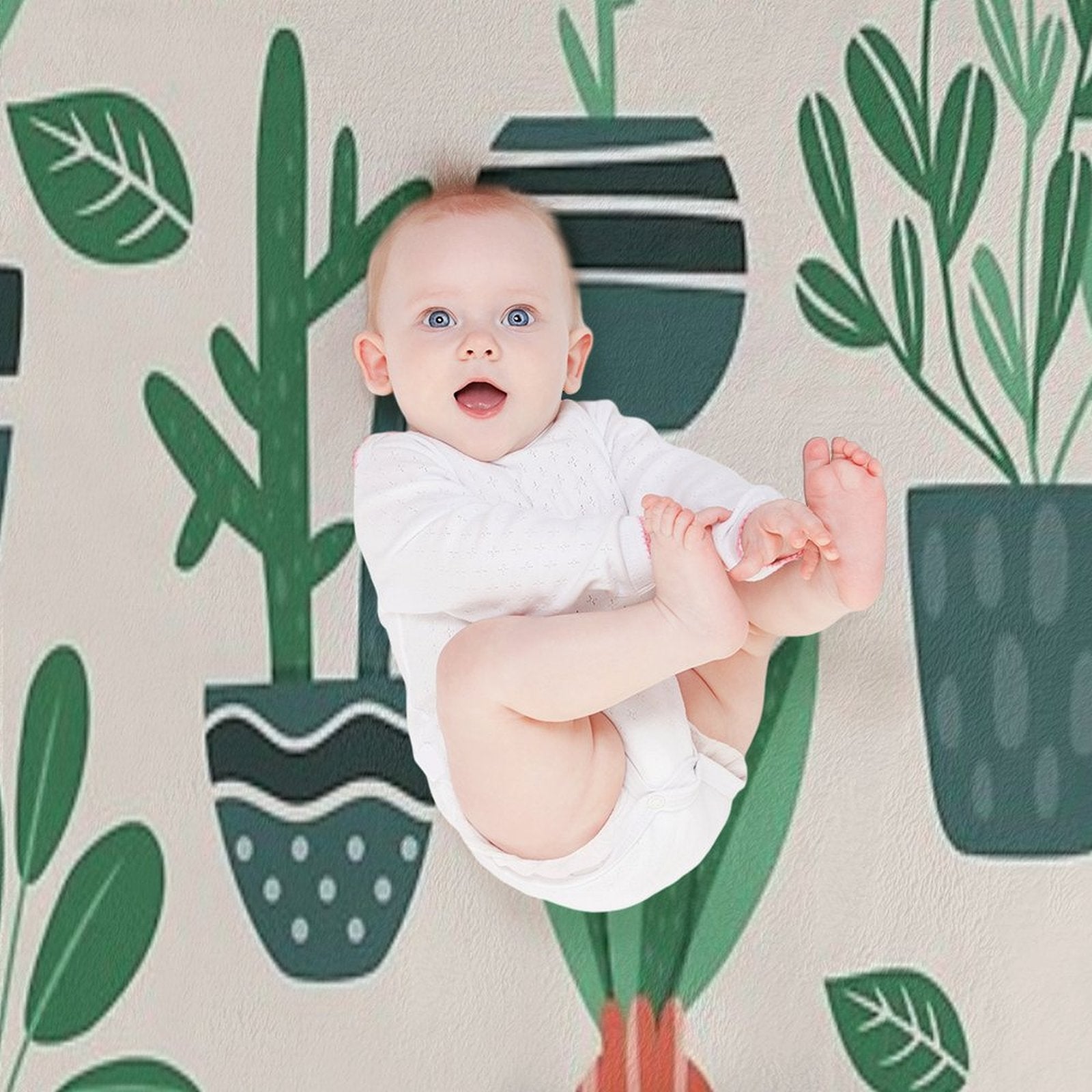 Potted Plants Easy Care Throw Blanket