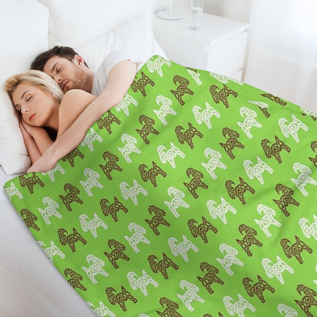 Celtic Goats in White And Brown Velvety-soft Throw Blanket