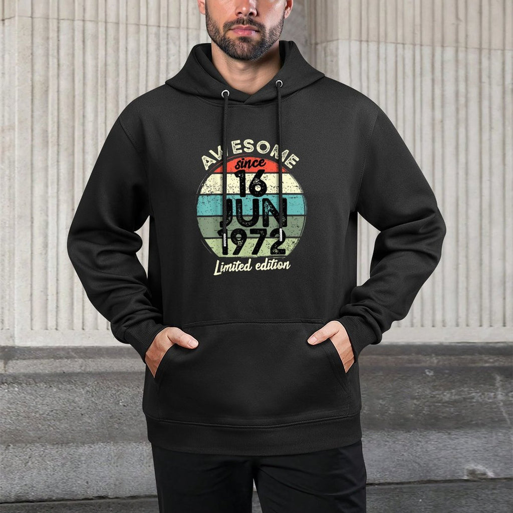 50 Year Old Birthday 16 June 1972 50th Birthday Kangaroo Pocket Hoodie