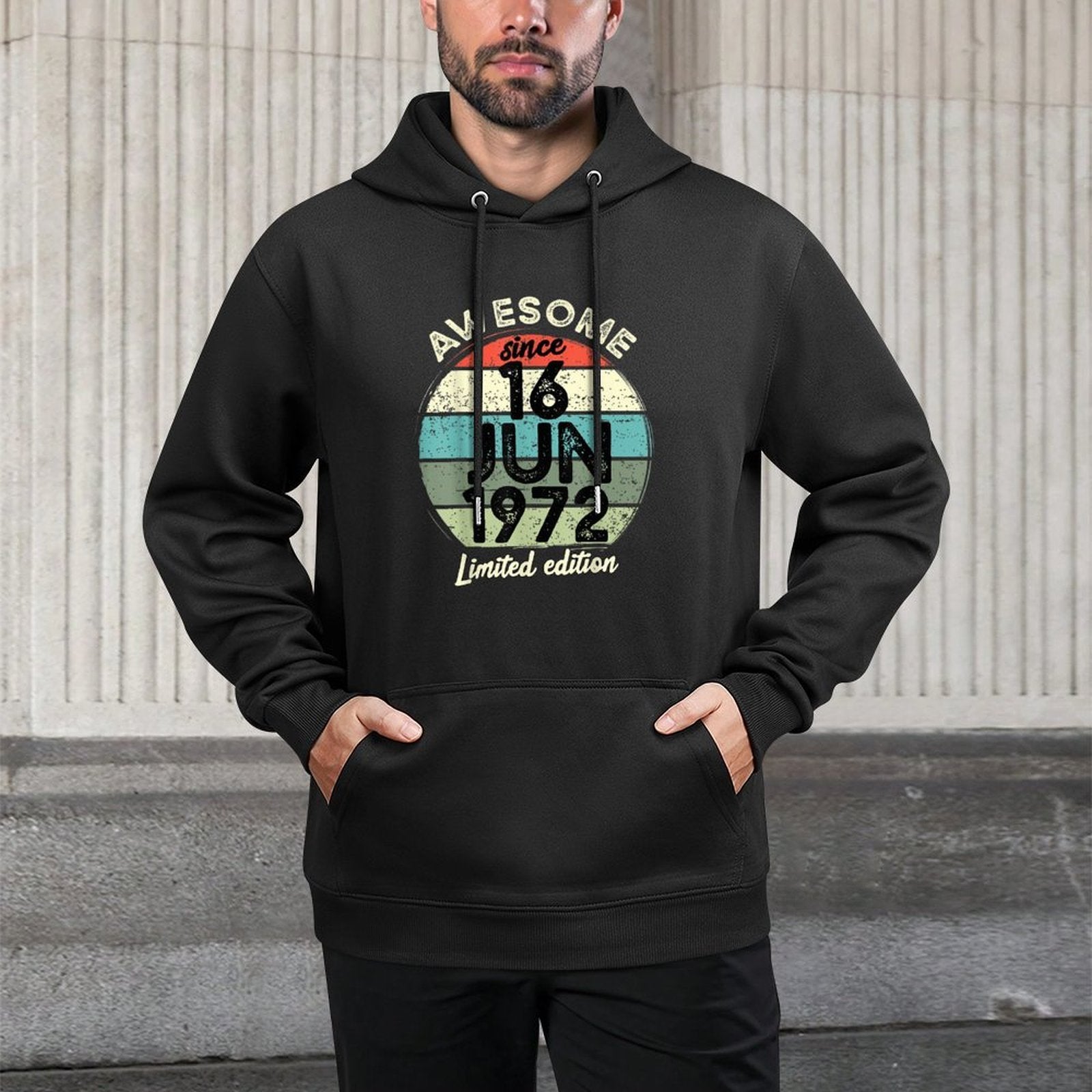 50 Year Old Birthday 16 June 1972 50th Birthday Kangaroo Pocket Hoodie