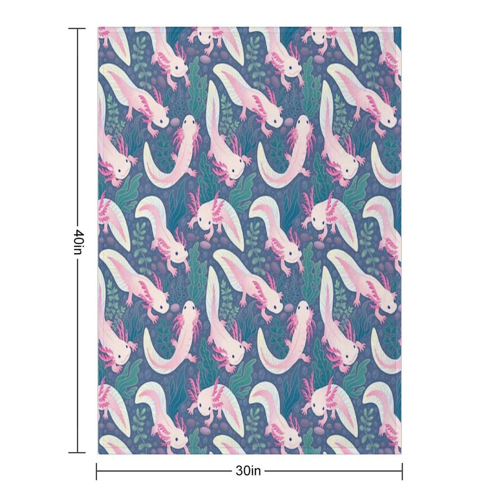 Axolotls Machine-washable Throw Blanket