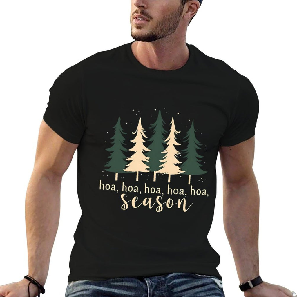 Twilight Lover Pine Forest Hoa Hoa Hoa Hoa Hoa Cozy Season  Oversized Silhouette T-Shirt