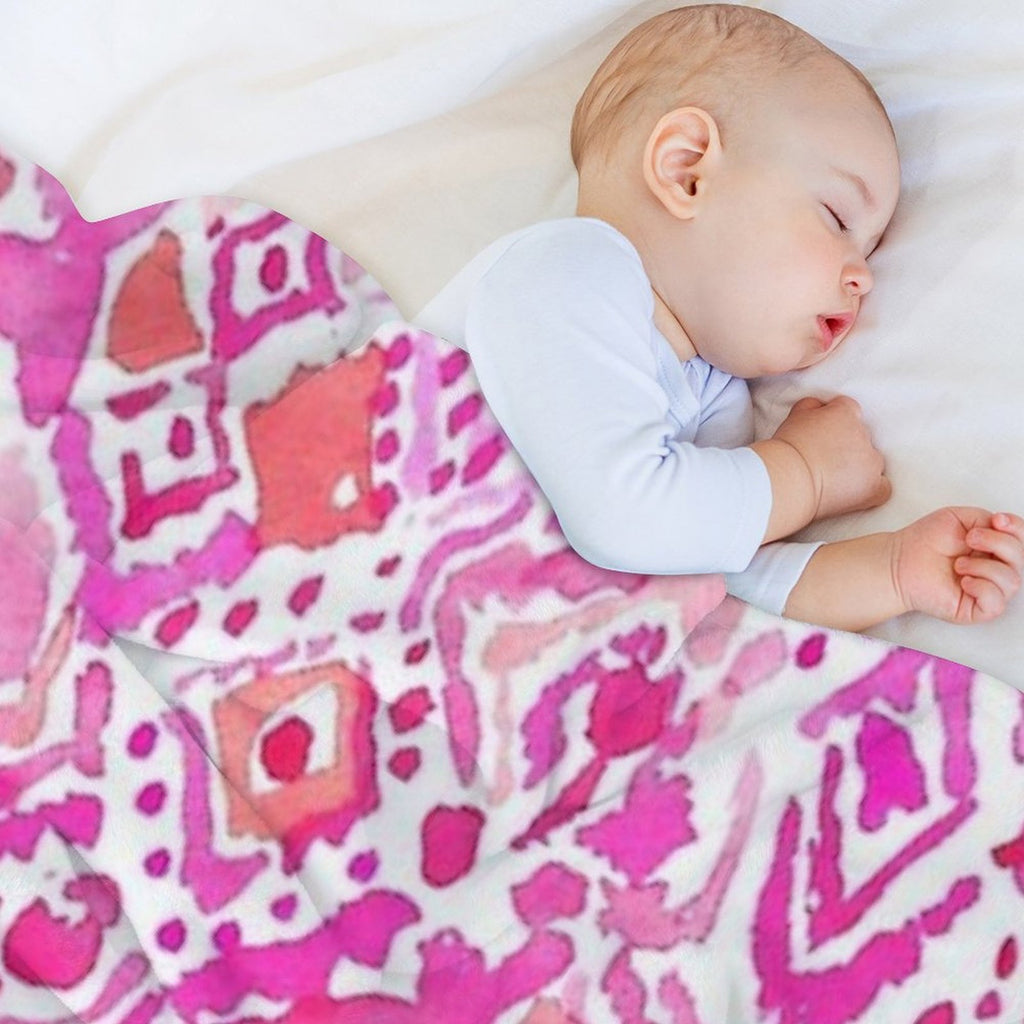 Cute Geometric Pink Durable Throw Blanket