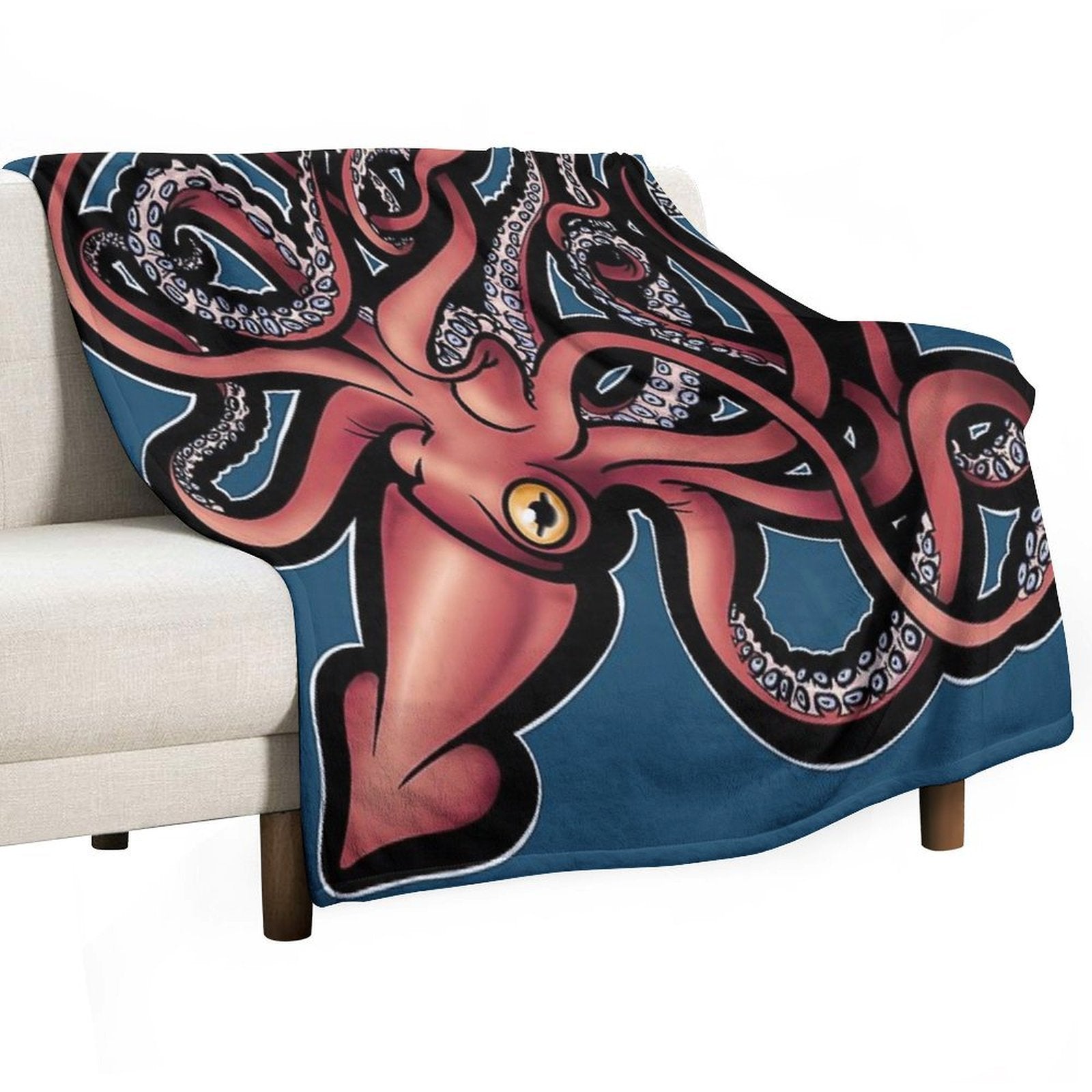 Red Giant Squid Architeuthis Gift-ready Throw Blanket