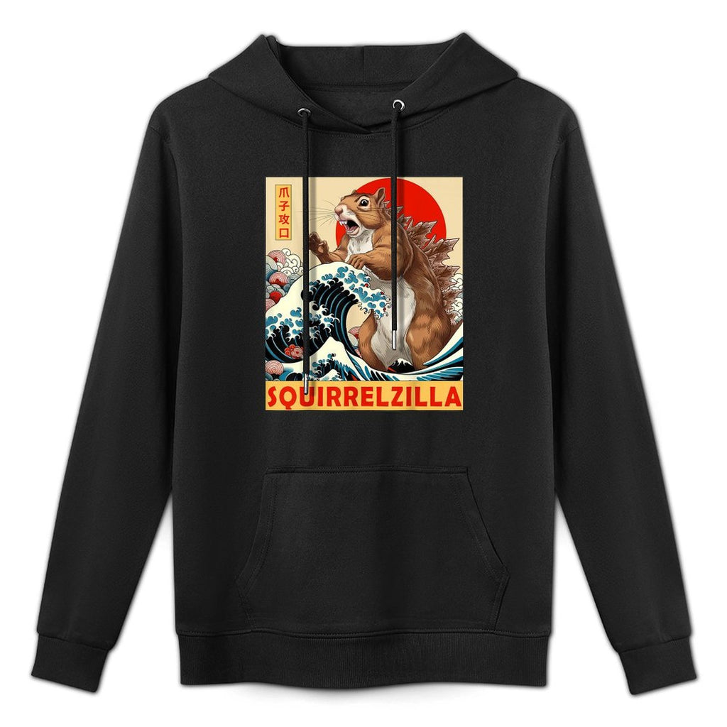 Squirrel Japanese Art Funny Squirrel Gifts For Men Women Kid Layering Staple Hoodie