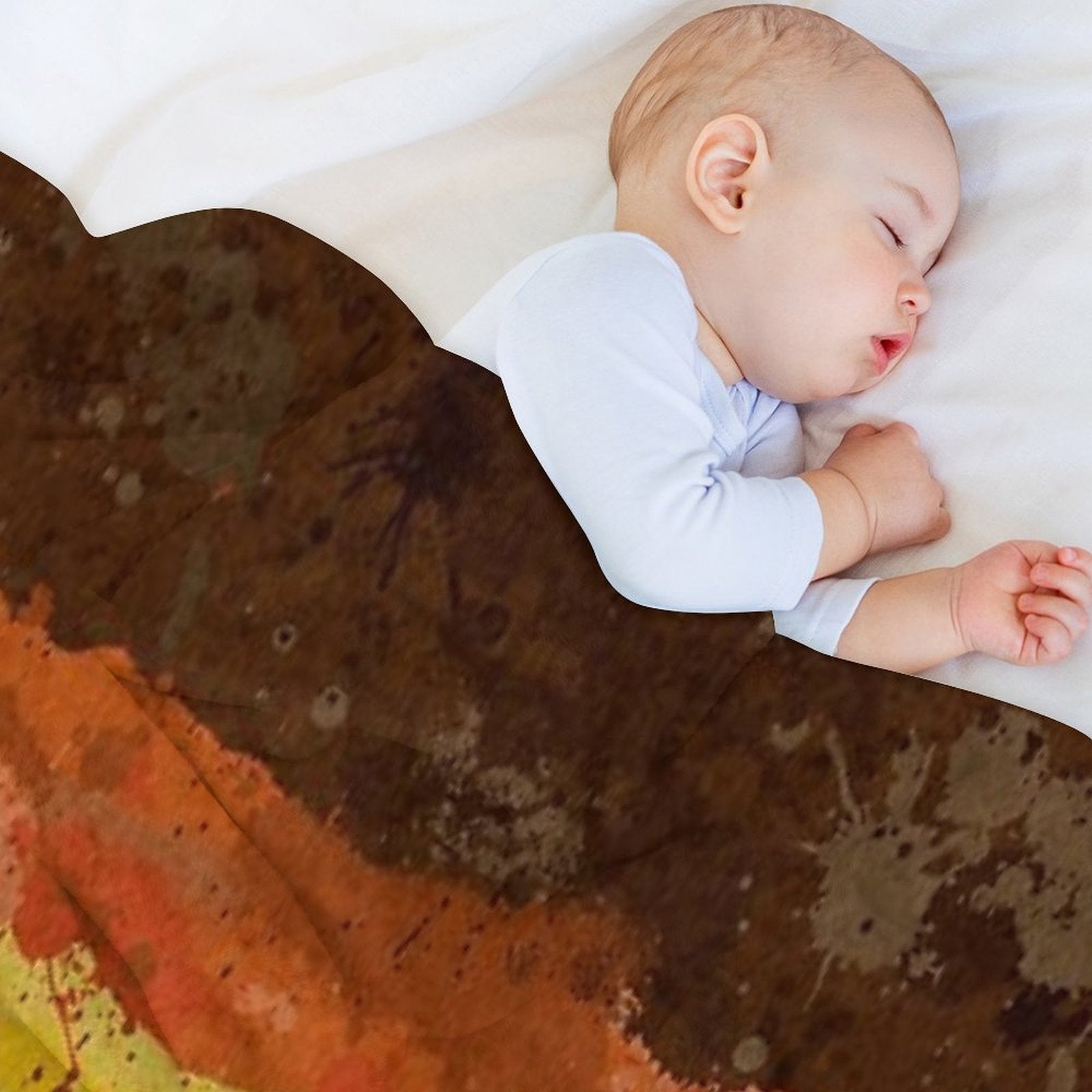 Bear Paint Splatter Flag Wrinkle-free Throw Blanket