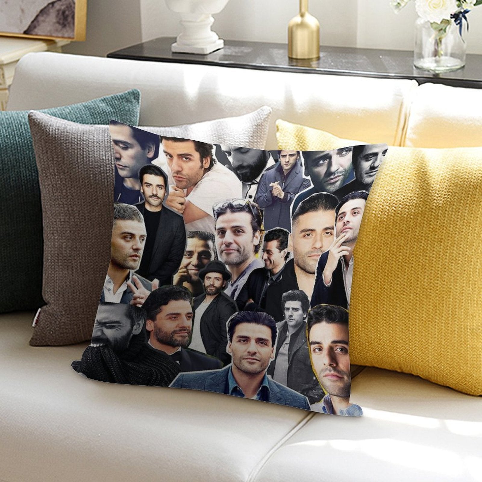Oscar Isaac Collage Soft Style Accent Throw Pillow