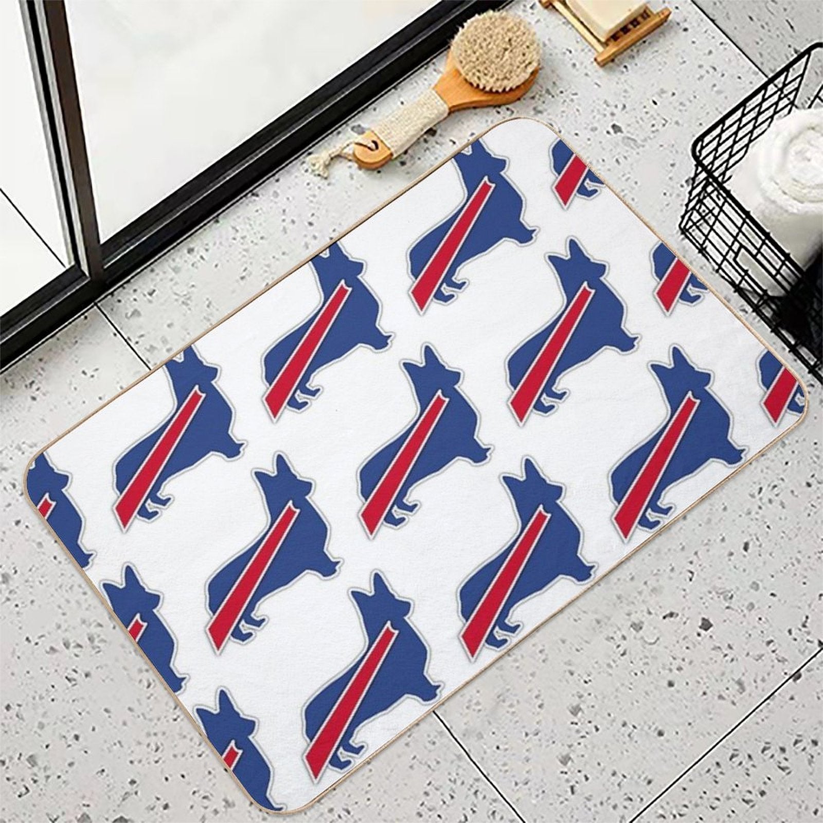 Buffalo Bills Corgi  Rapid-Drying Bath Mat