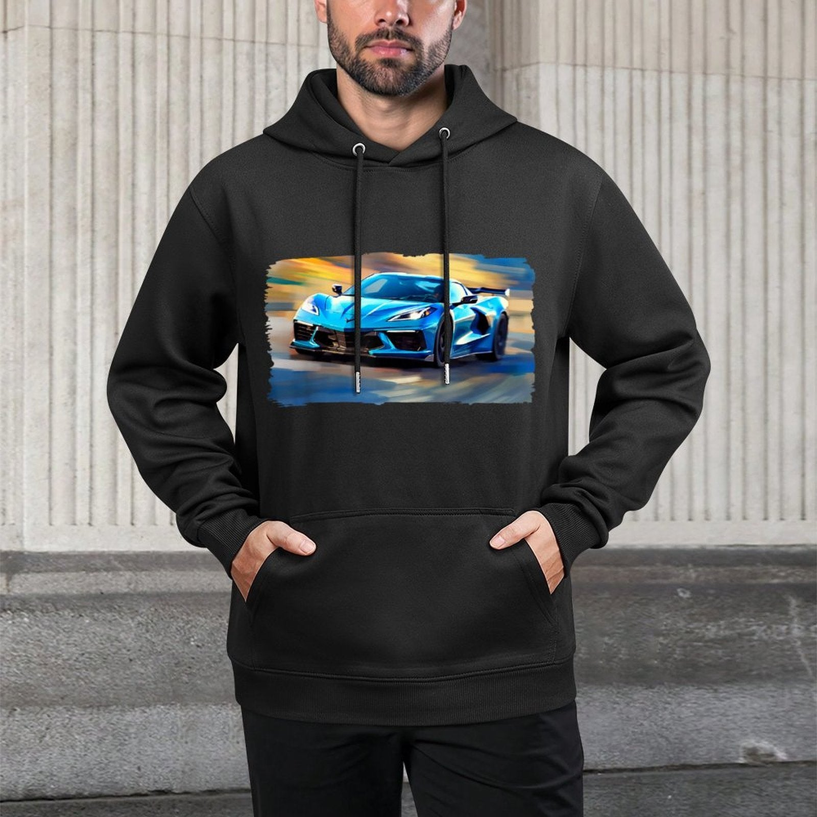 Rapid Blue C8 in A Blur Casual Wear Hoodie