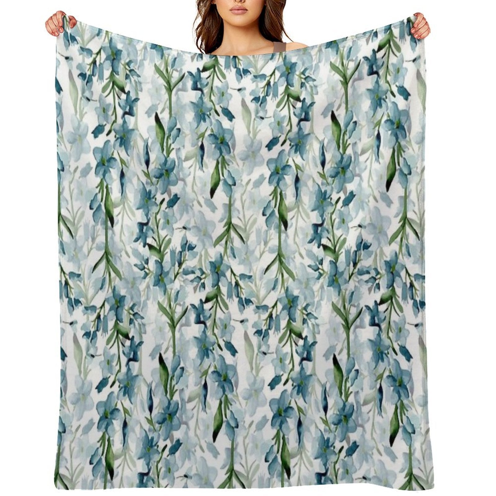 Blue Branches Lightweight Throw Blanket