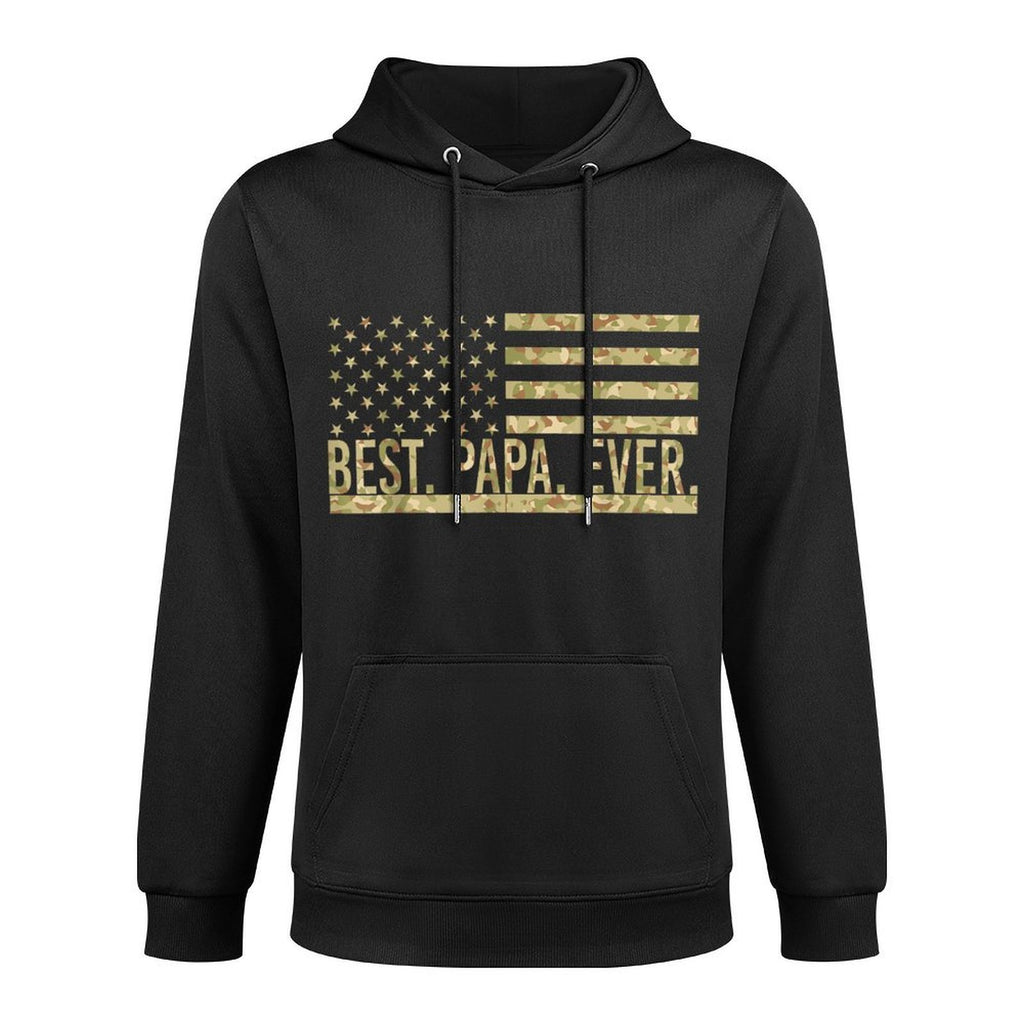 Mens Best Papa Ever USA American Camo Papa Father's Day Moisture-Wicking Hoodie