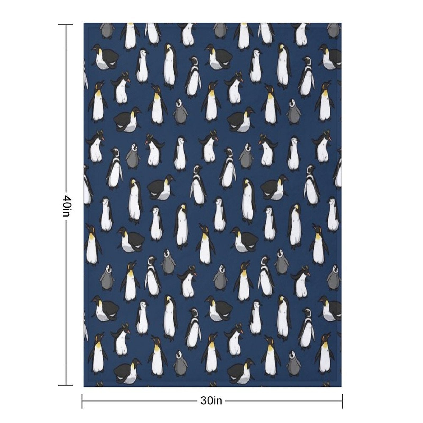 Cute Penguin Pattern (Dark Blue Variant) Premium Throw Blanket