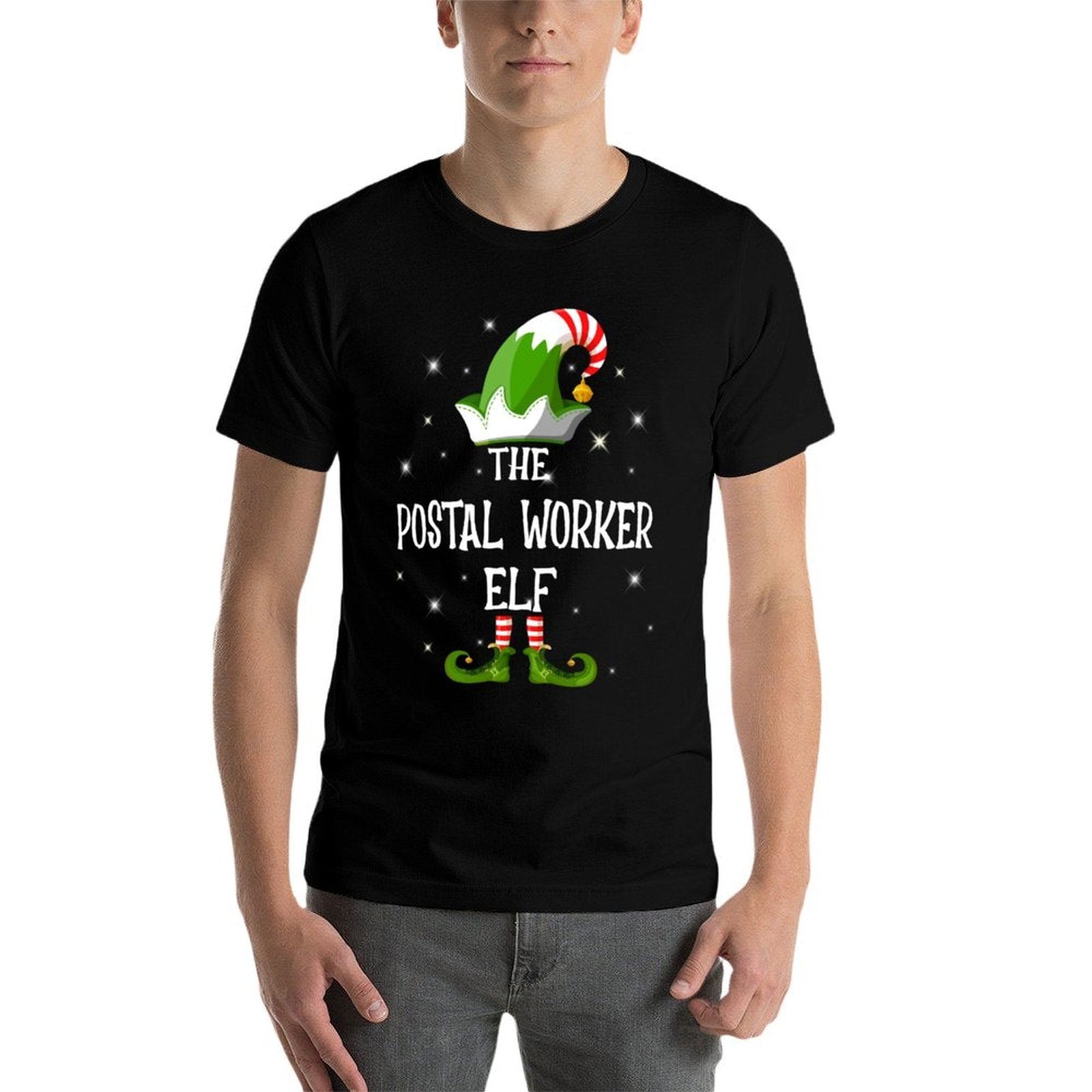 The Postal Worker Elf Family Matching Group Christmas  Graphic-printed T-Shirt