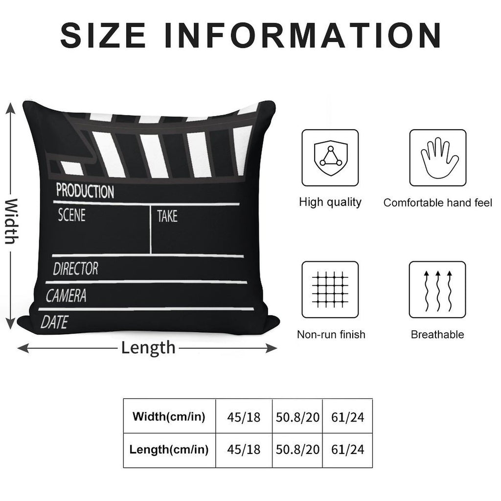 Clapper Board Soft Style Accent Throw Pillow