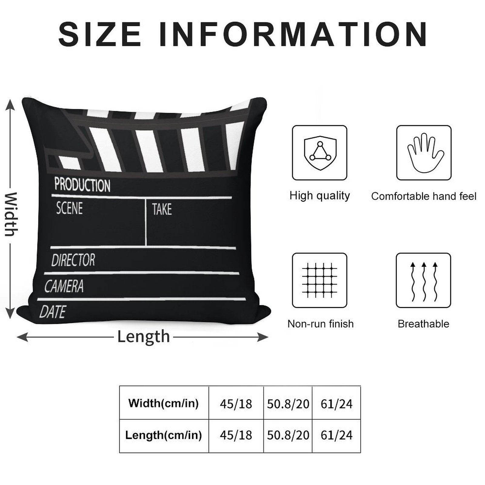 Clapper Board Soft Style Accent Throw Pillow