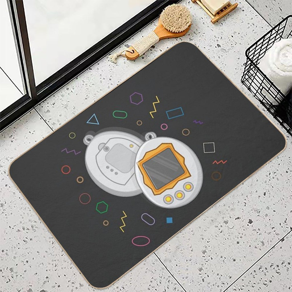 90's Style - Tamagotchi  Easy To Clean Bath Mat