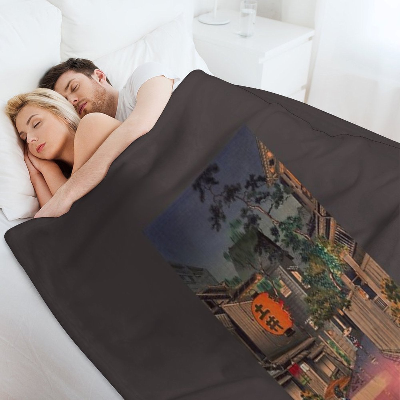 Night Street Rain Durable Throw Blanket