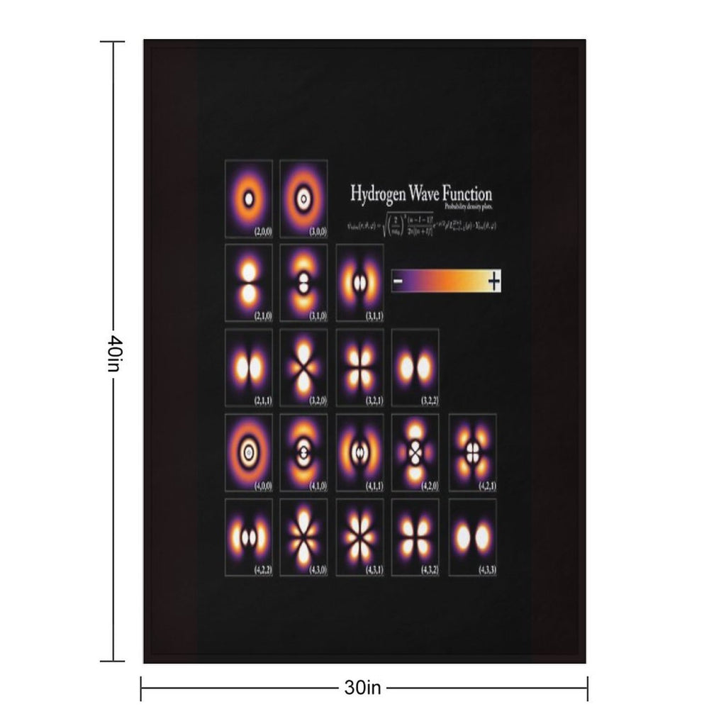 Hydrogen Wave Function – Quantum Mechanics Science Gift Shrink-resistant Throw Blanket