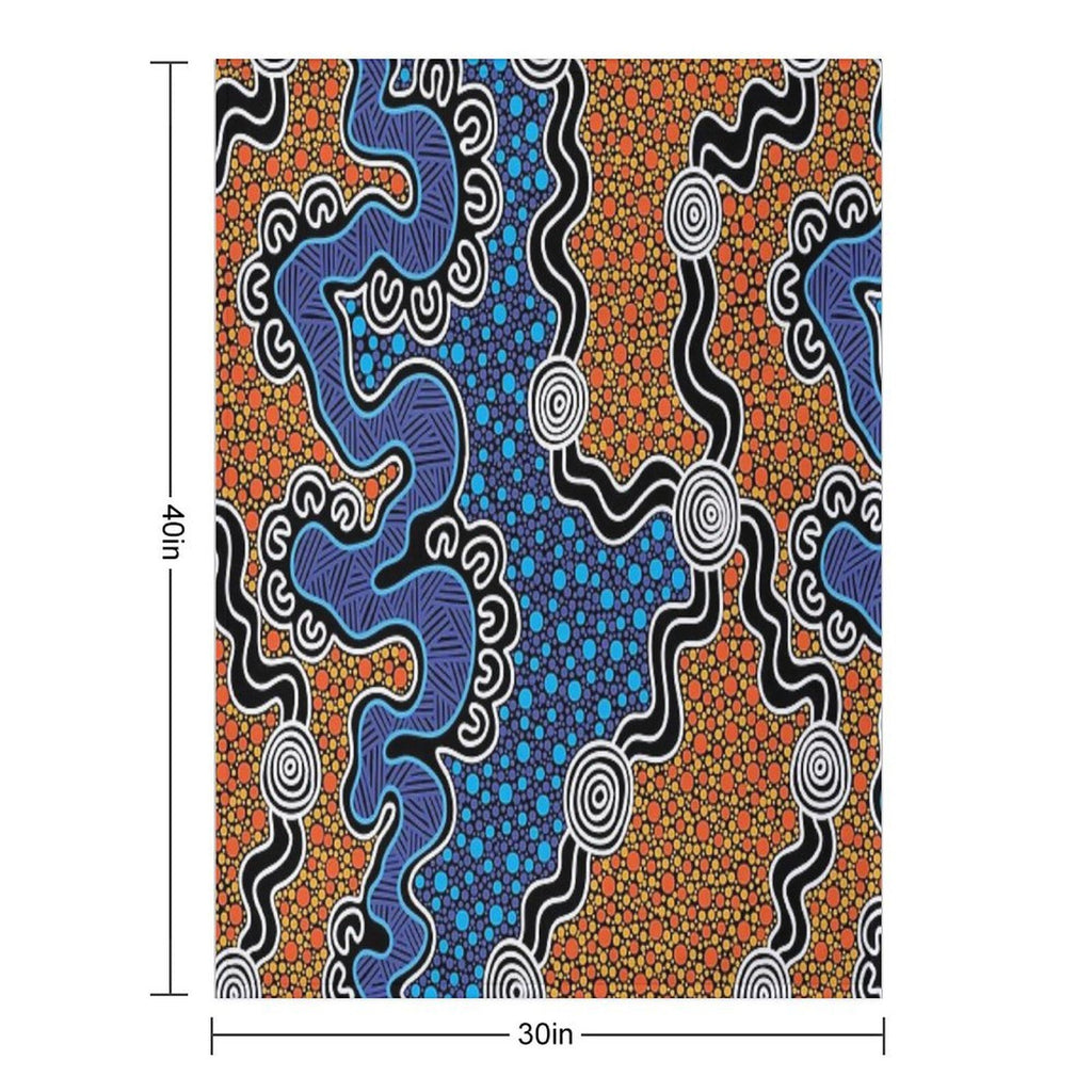 Authentic Aboriginal Art - Gift-ready Throw Blanket