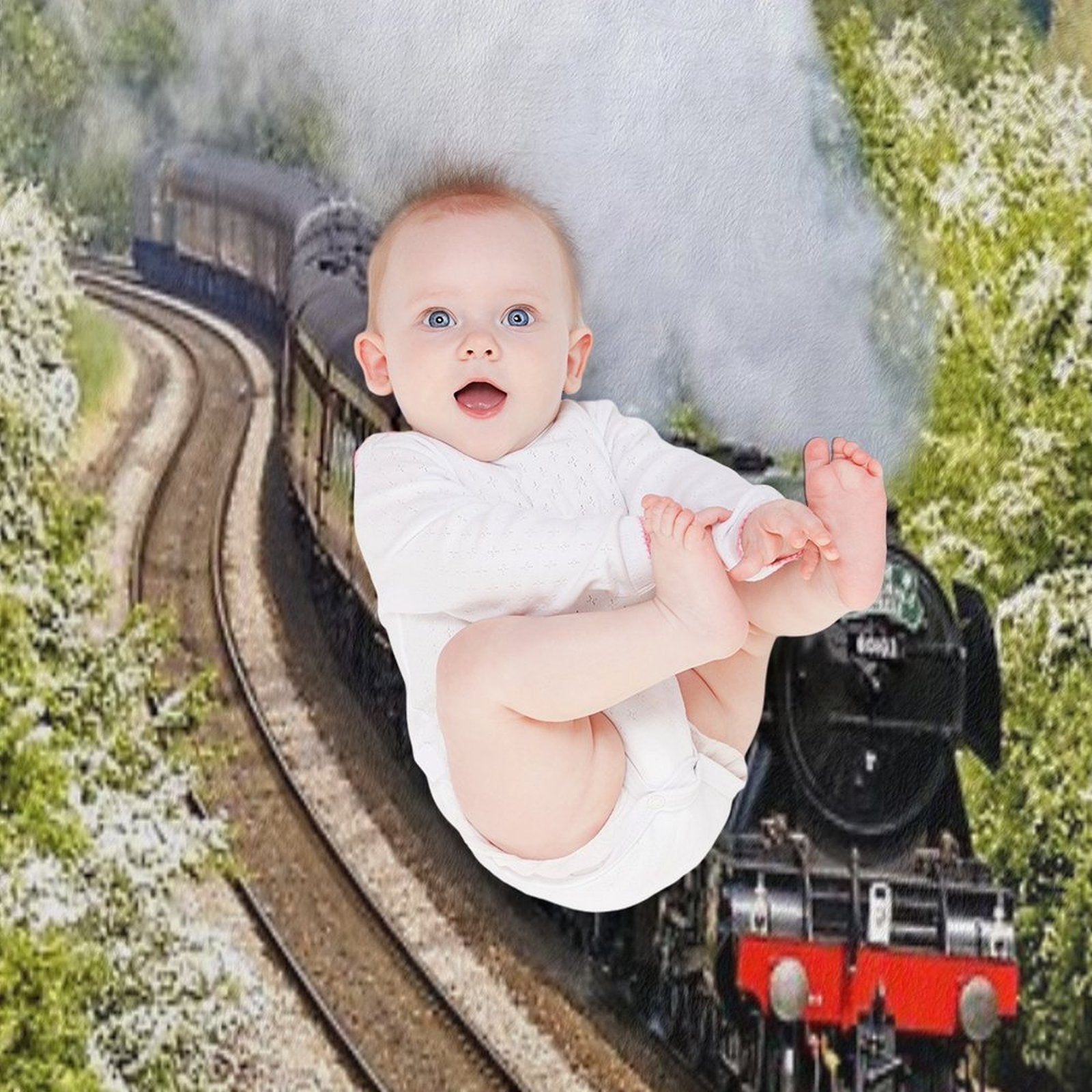 A3 Class 60103 Flying Scotsman Steam Locomotive Wrinkle-free Throw Blanket