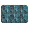 Art Deco Waterfalls  Textured Teal & White  Slip-Resistant Bath Mat