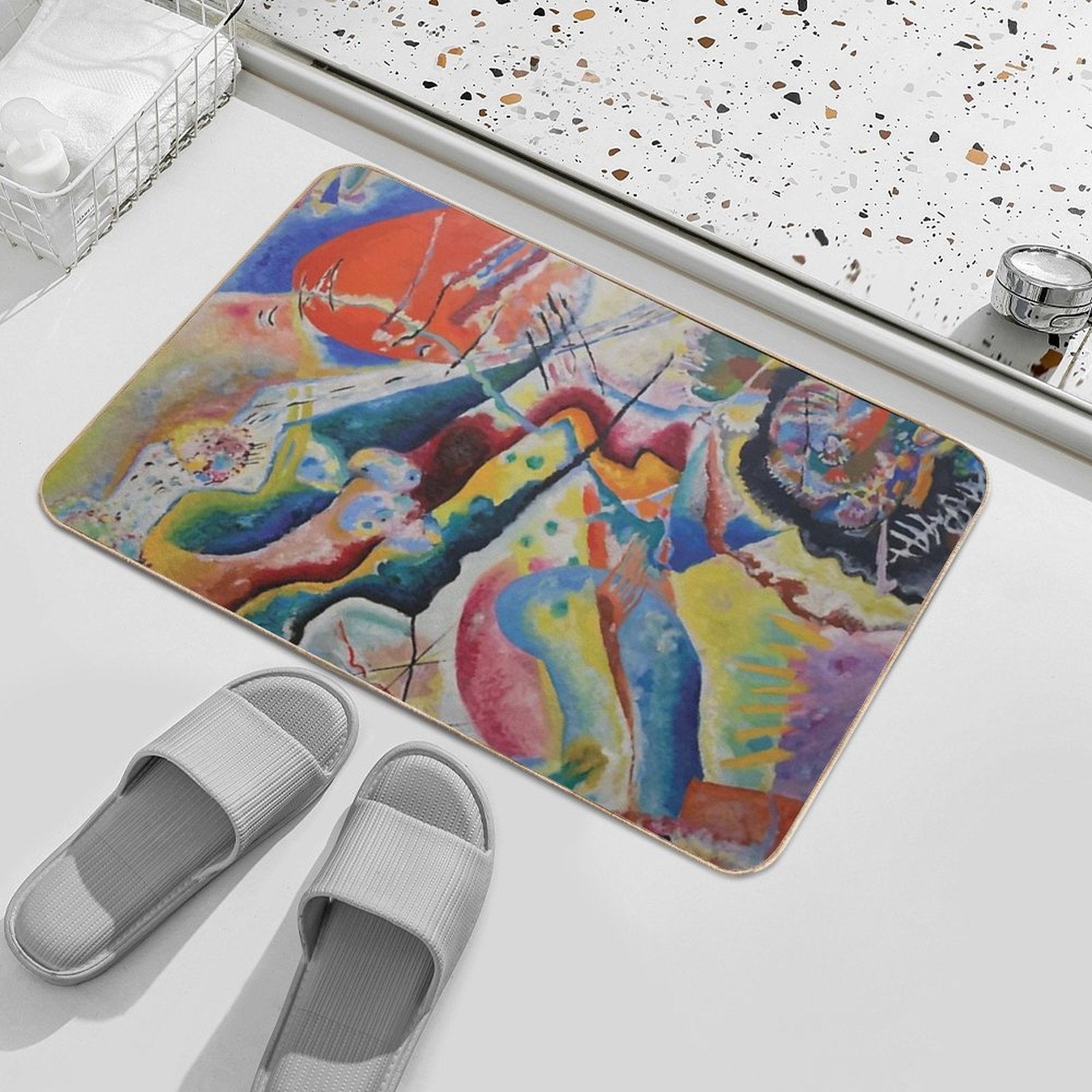 Red Chalkboard, Abstract, Wassily Kandinsky  High-Traffic Bath Mat