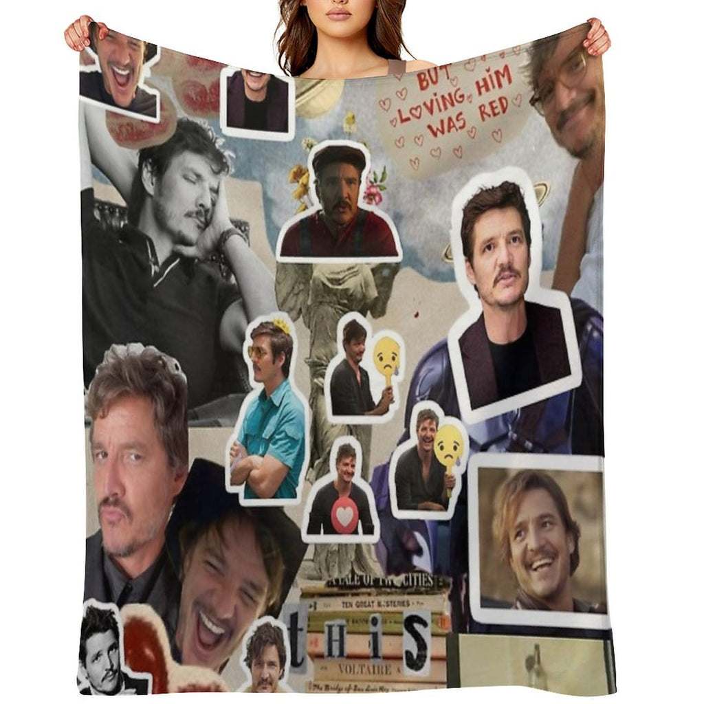 Pedro Pascal Photo Collage Easy Care Throw Blanket